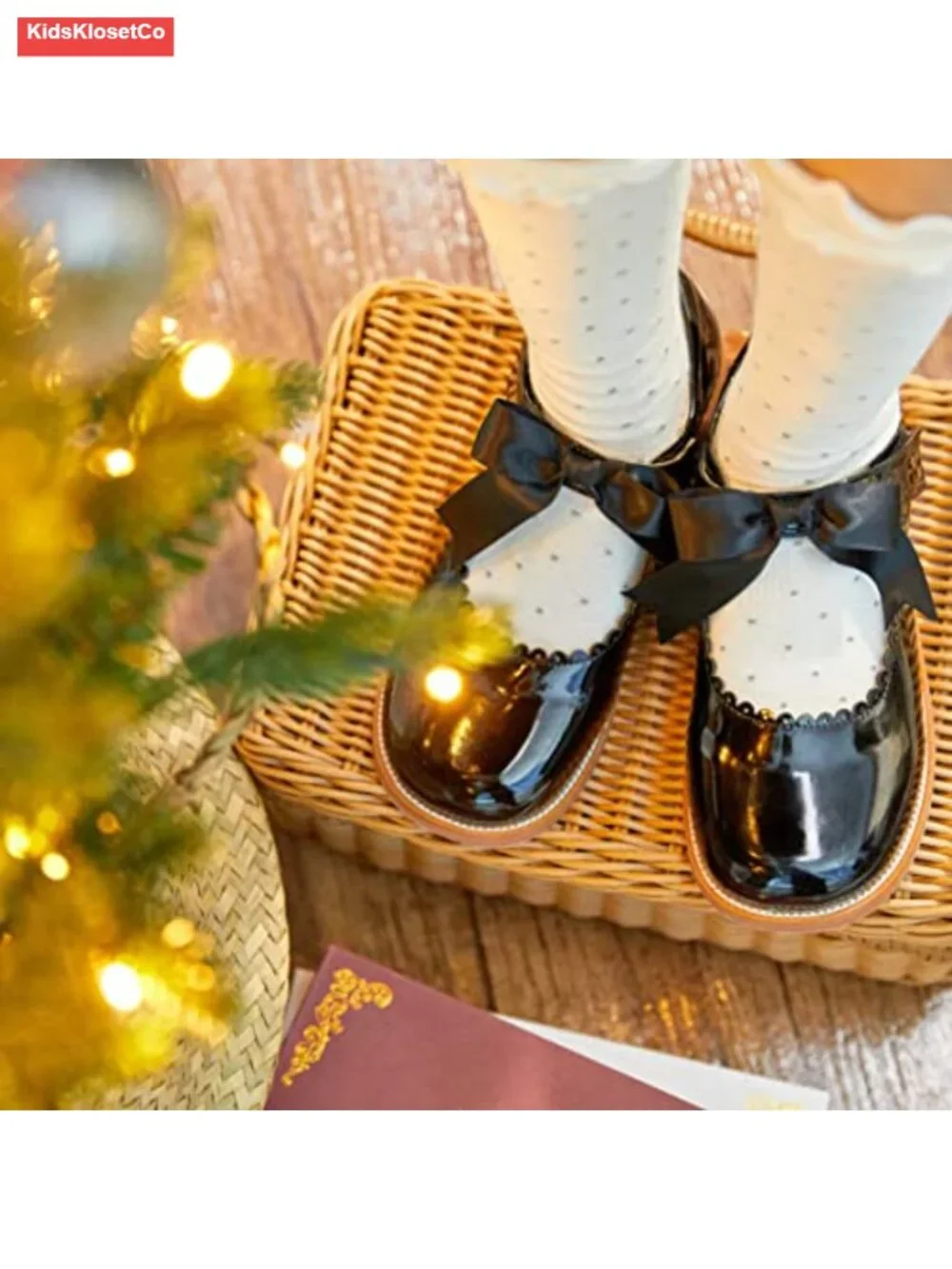 Toddler Mary Jane Ballet Flats - Faux Leather Hook & Loop Dress Shoes